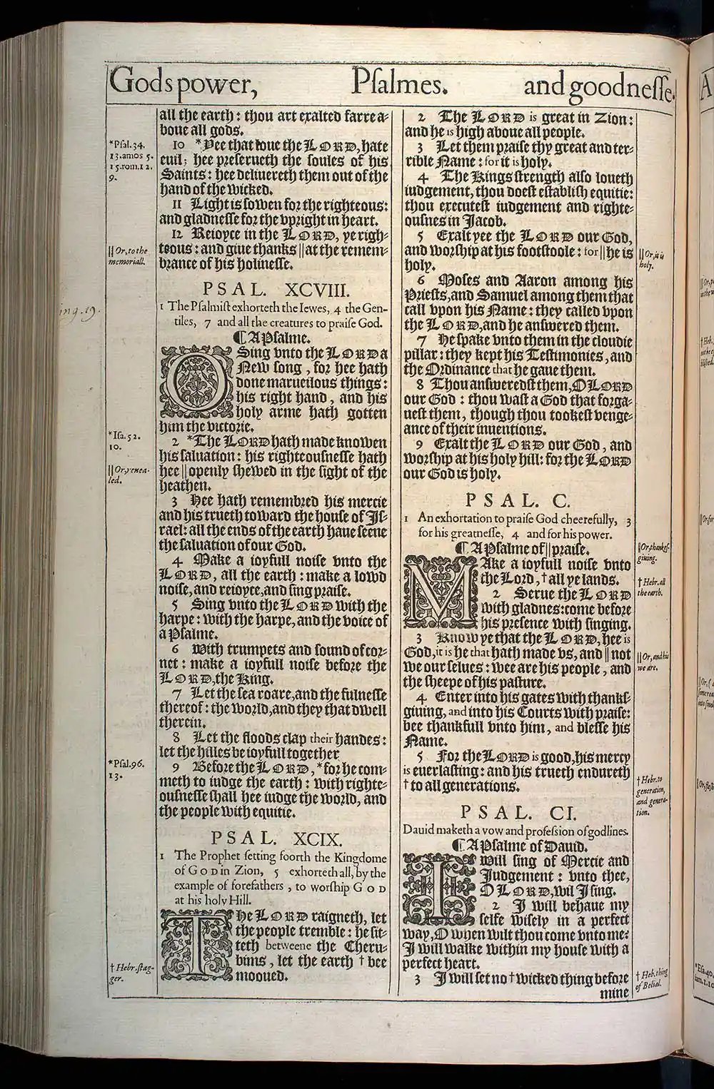 Psalms Chapter 100 Original 1611 KJV Bible Scan