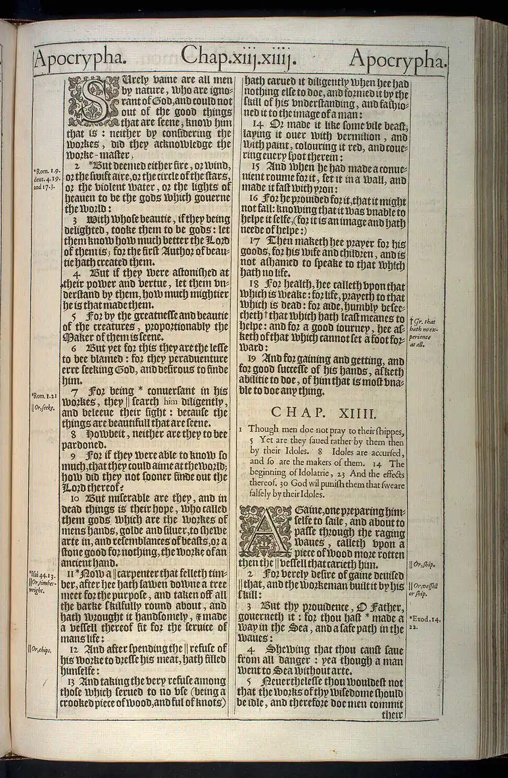 Wisdom of Solomon Chapter 13 Original 1611 KJV Bible Scan