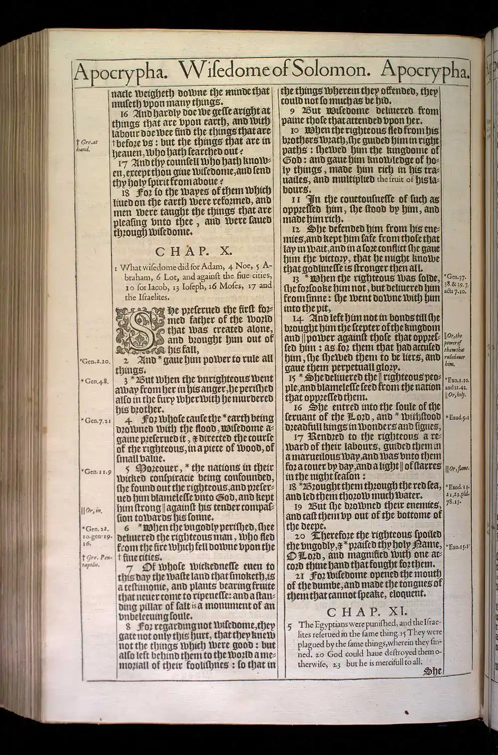 Wisdom of Solomon Chapter 10 Original 1611 KJV Bible Scan