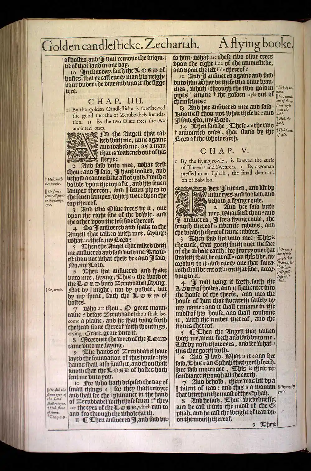 Zechariah Chapter 3 Original 1611 KJV Bible Scan