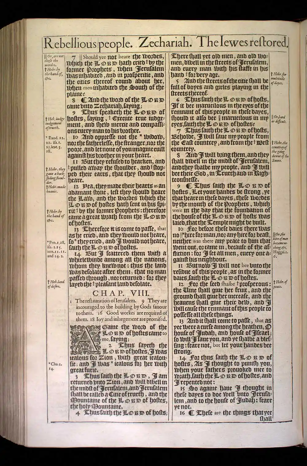 Zechariah Chapter 8 Original 1611 KJV Bible Scan