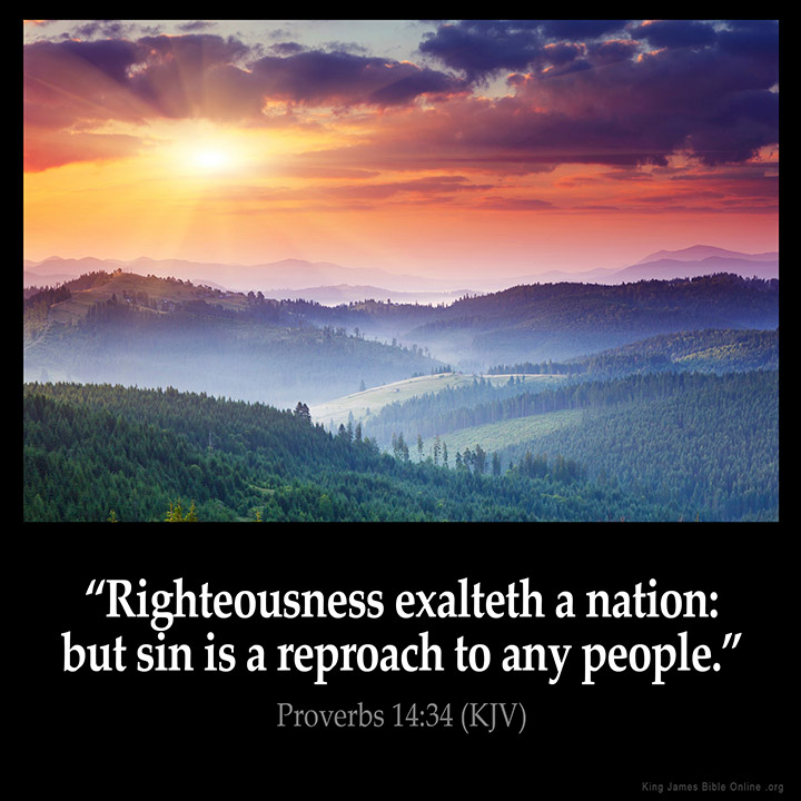 Proverbs 14:34 Inspirational Image