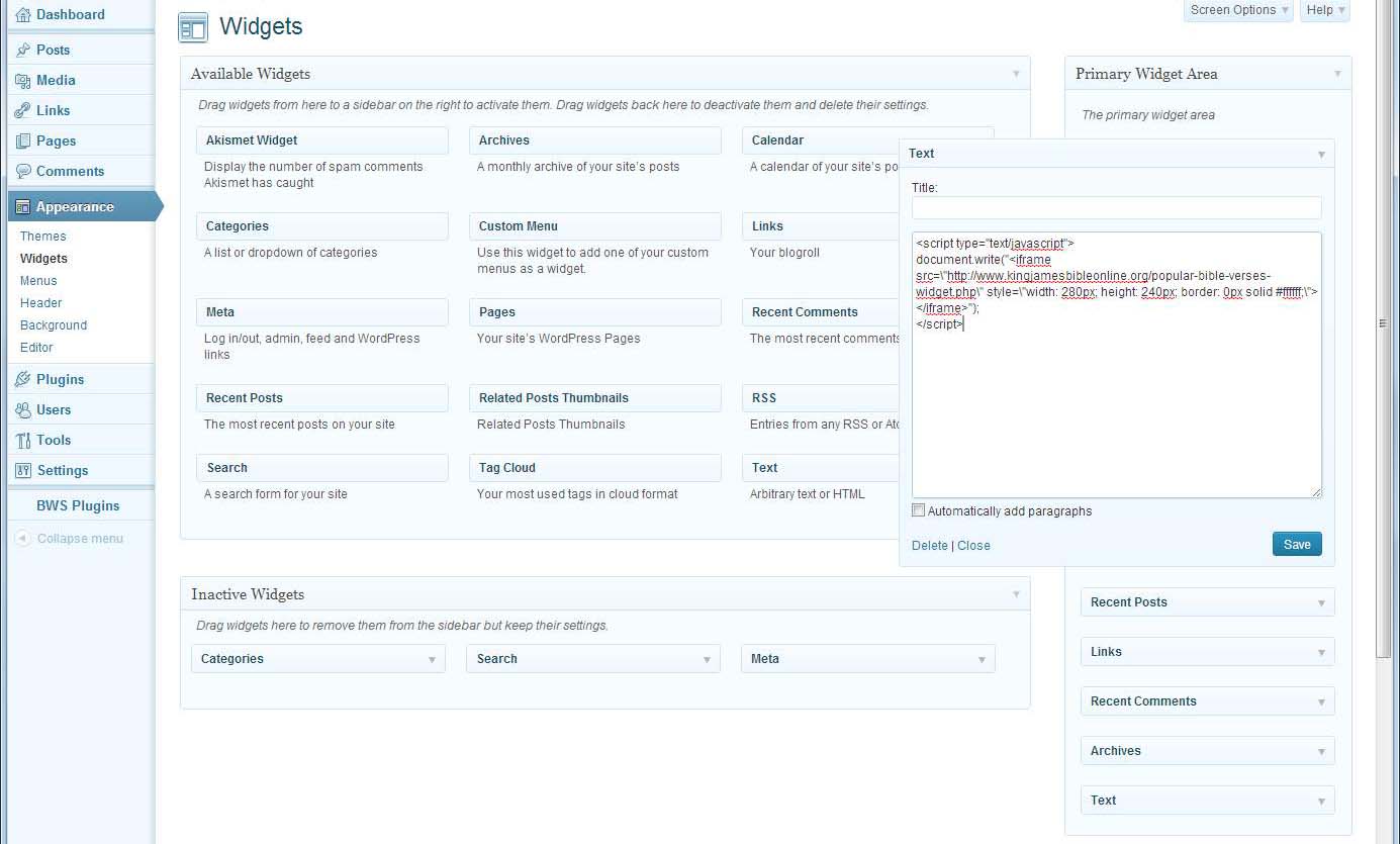 Add the Bible to Your Website